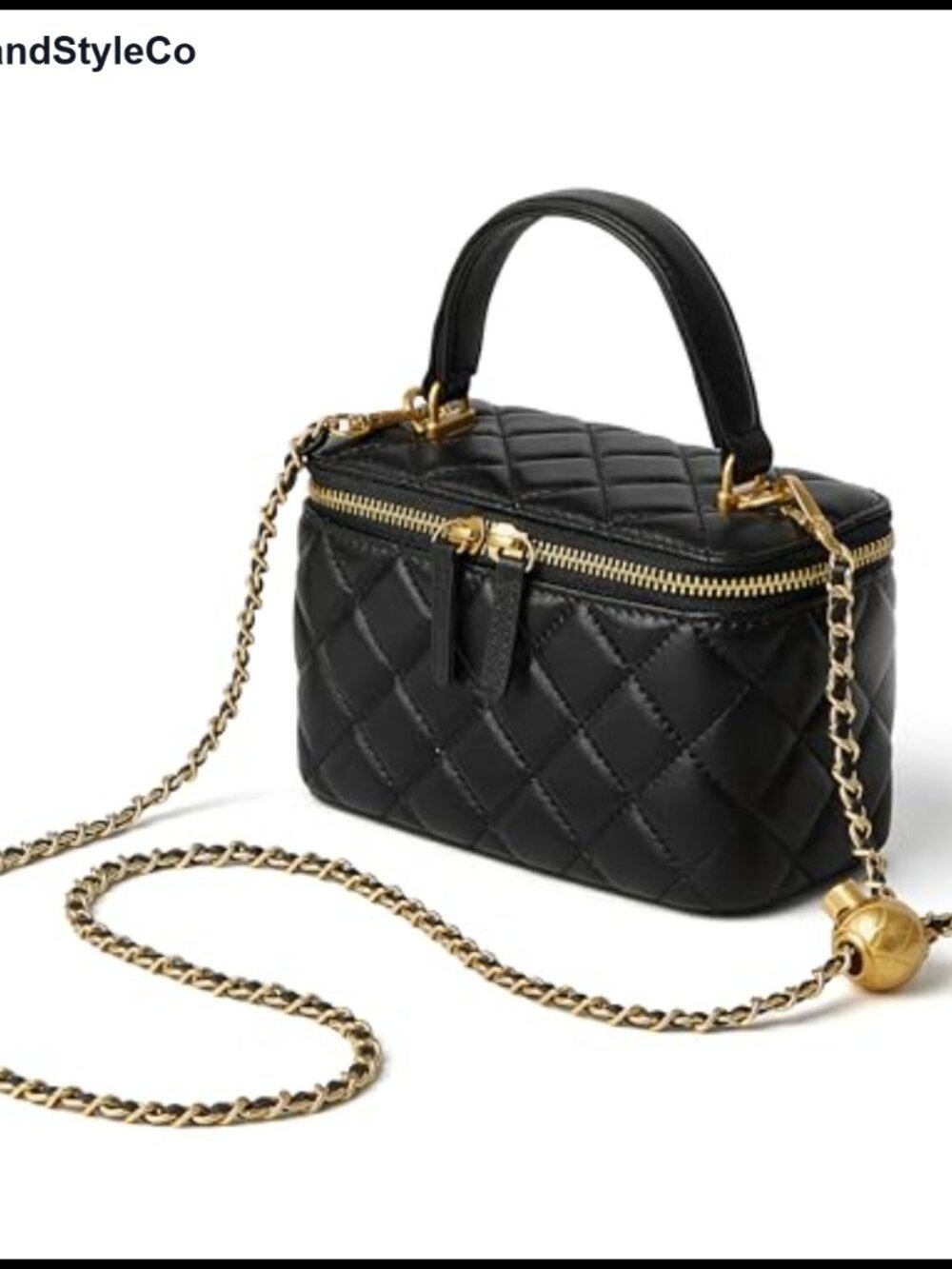 Genuine Lambskin Leather Quilted Mini Crossbody Bag Top Handle Box Purse